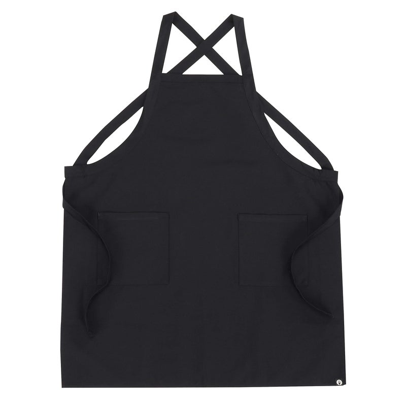 Chef Works Unisex Cross-Back Bib Apron, Black, One Size - Image 4